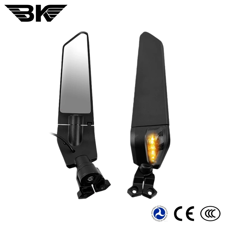 Kit de espejo retrovisor para motocicleta con luz LED